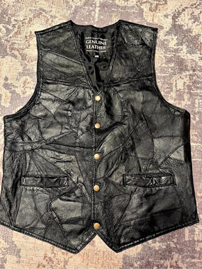 Vintage Leather Italian Stone Navarre Leather Company Large Biker Motorcycle